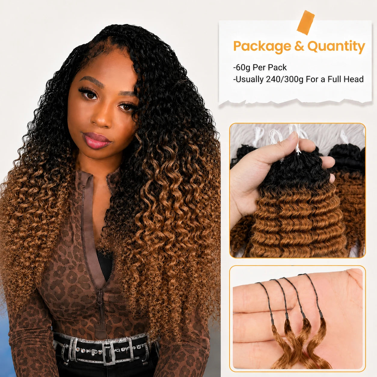 TB30 Burmese Curly Crochet Human Hair Miracle Knots Feather Crochet Invisible Crochet Raw Virgin Kinky Curly Hair Extensions
