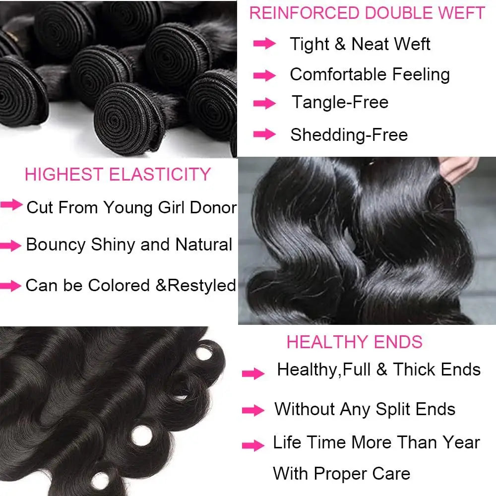 15A Raw Indian Human Hair Bundles Body Wave Bundles Human Hair Triple Lifespan Straight Deep Curly Wave Virgin Remy Hair No Tangle Shedding Keep Texture Silky Soft After Multiple Washes
