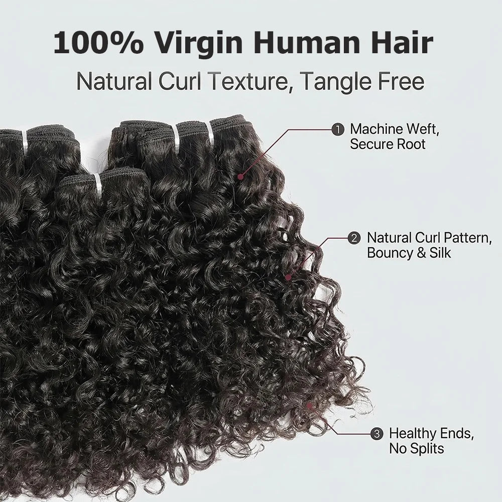 Ali Queen Hair 1Pcs 28 30 Inches Burmese Curly Human Hair Bundle Virgin Hair Weave Bouncy Curly For Women Natural Color Single