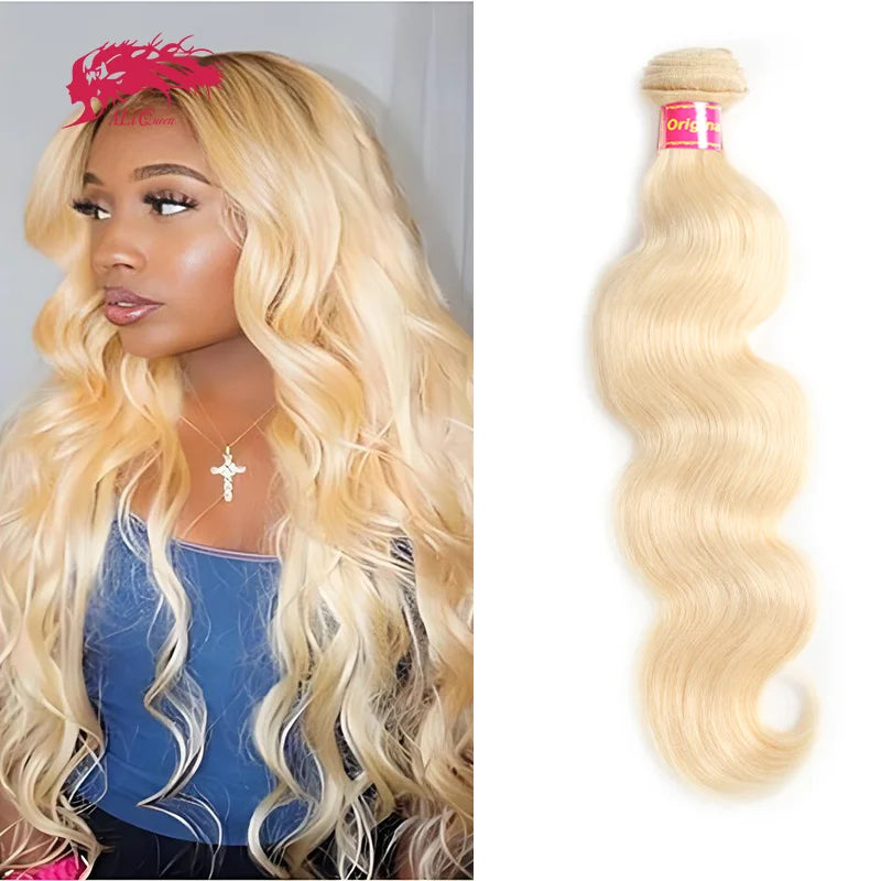 Ali Queen Hair 10A Grade Body Wave Human Hair Bundles 1pcs #613 Blone Hair Weave 100% Unprocessed Virgin Human Hair Bundle