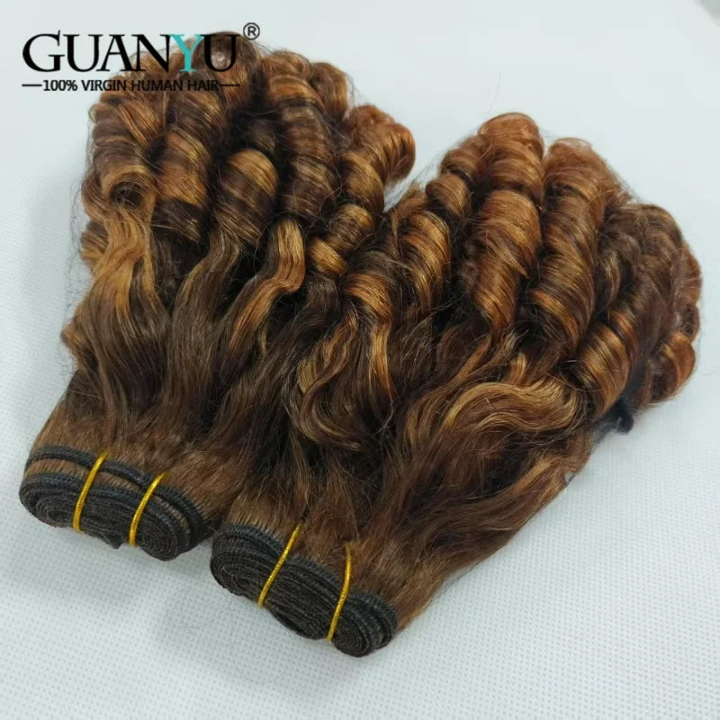 P4/30 Honey Blonde Funmi Human Hair Bundles Brazilian Human Hair Extensions 3/4 Bundles Deals Human Hair Weavings 100G