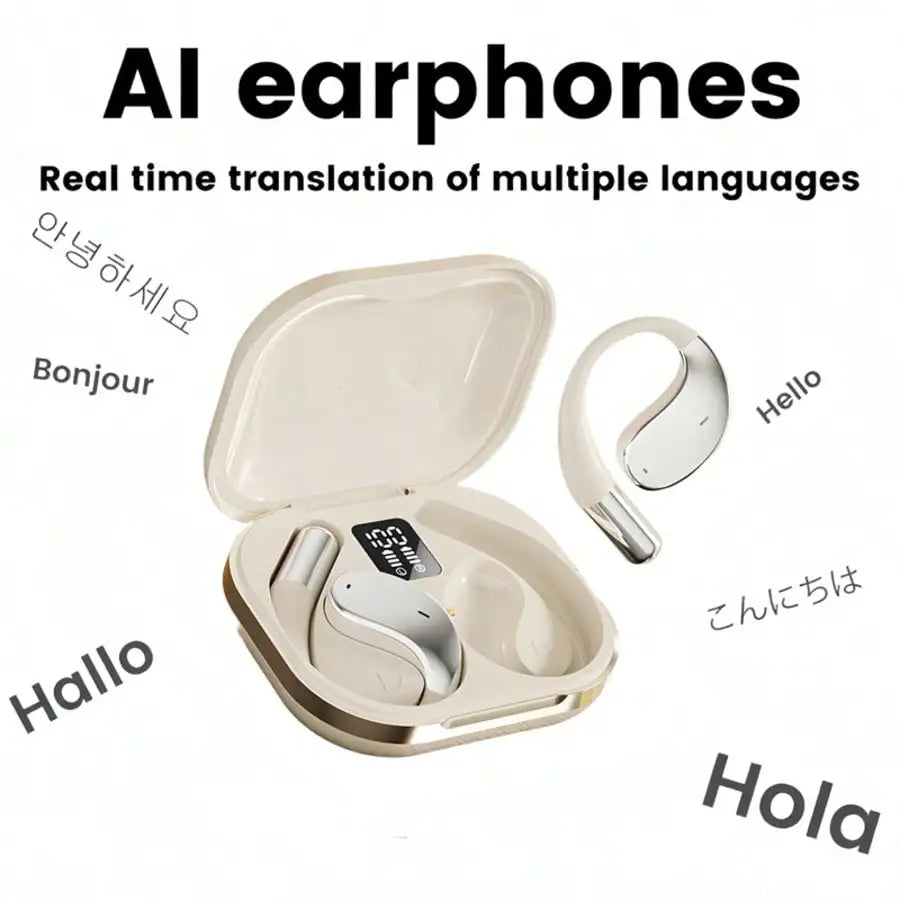 AI Translator Headphones Smart Voice Translation Earbuds 150 Languages Online Translator Bluetooth-Compatible In Ear Headphones Real Time Translator Device For Business Travel And Daily Use