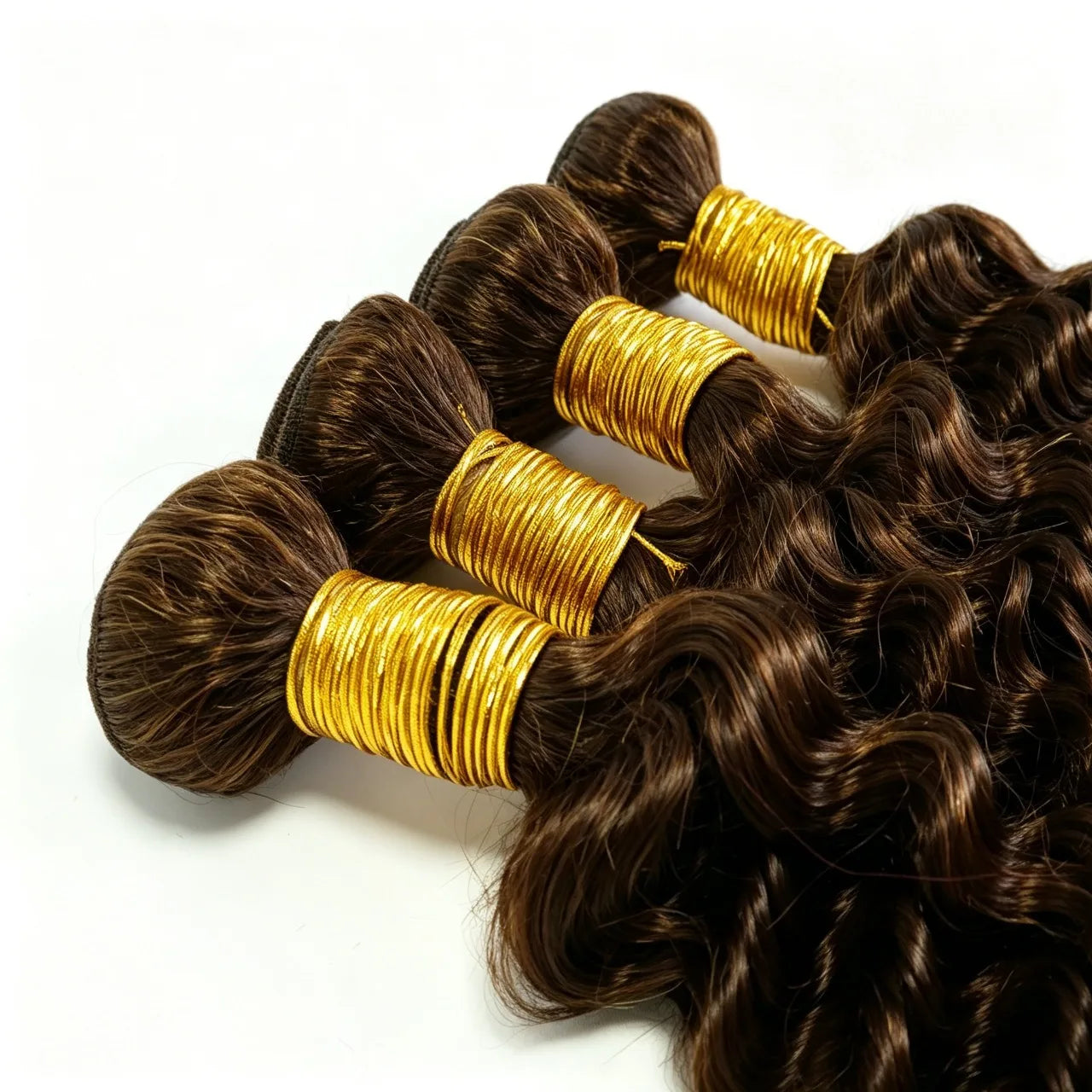 30 32 Inch #4 Dark Brown Curly Hair Bundles Deep Wave Human Hair Remy Hair Bundle Deals For Extensions Chocolate Brown Bundles