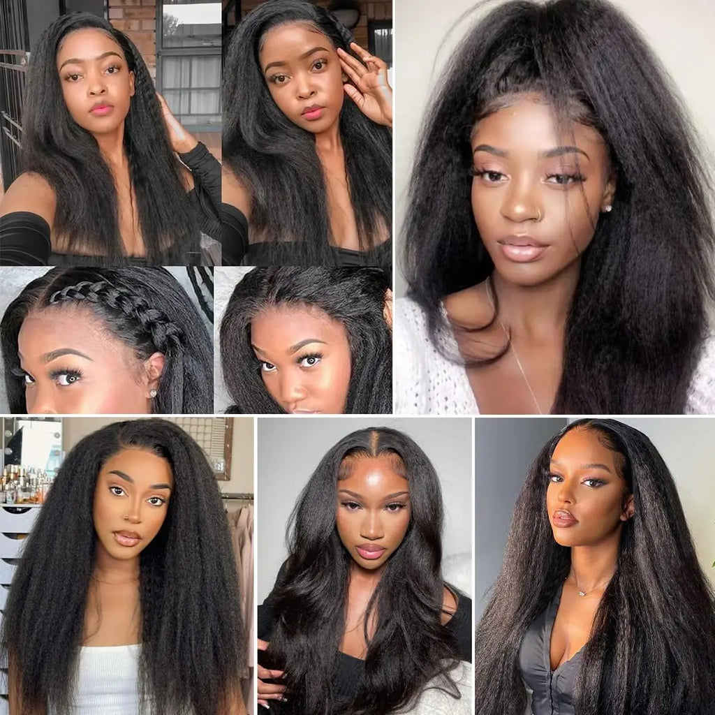 14 16 18 Kinky Straight Bundles Human Hair 3 Bundles 10A 100% Unprocessed Human Hair For Women Natural Black Color