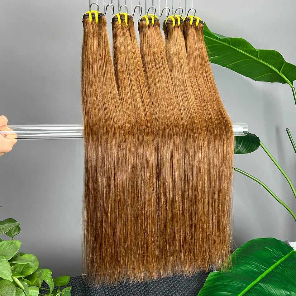 #4 Dark Brown Color Straight Human Hair Bundles Double Weft 100% Vietnamese Hair Weaving Extensions 100grams Bundle Deal On Sale