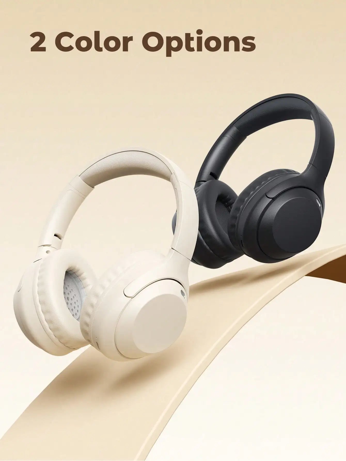 Teckwe New Wireless Over Ear Headphones With Stretchable Headband, Full Ear Coverage, HD Calling, Foldable Ear Cups, HIFI Sound, Extra Bass, Long Battery Life, Travel, Business, USB-C Charging, Inexpensive Gift