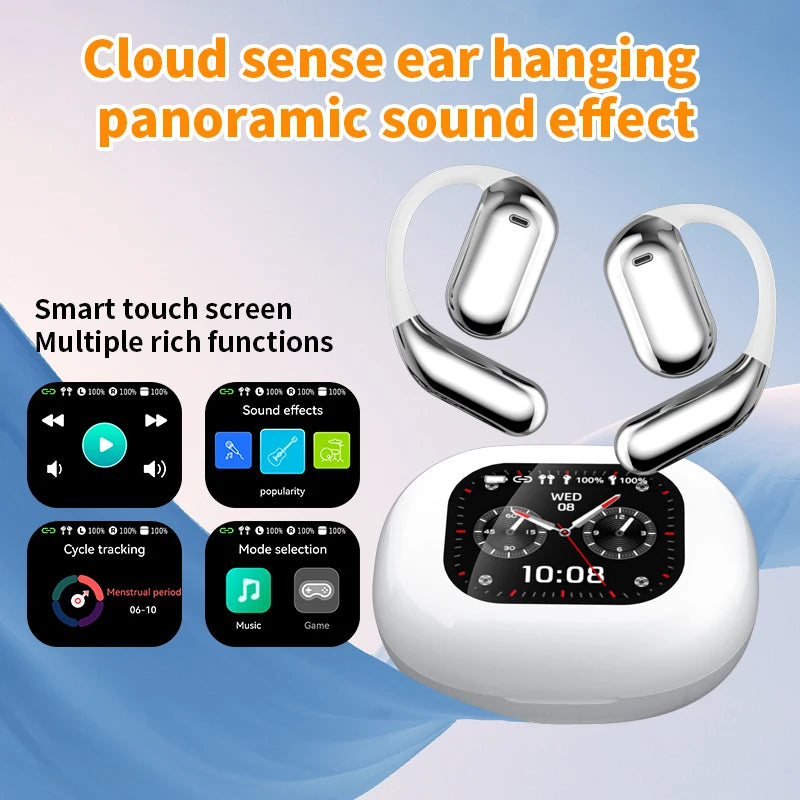 YYK Q16 Pro AI Translation Earbuds 144 Languages Real Time Translating Earphone with LCD Touch Screen ANC Wireless Headphones
