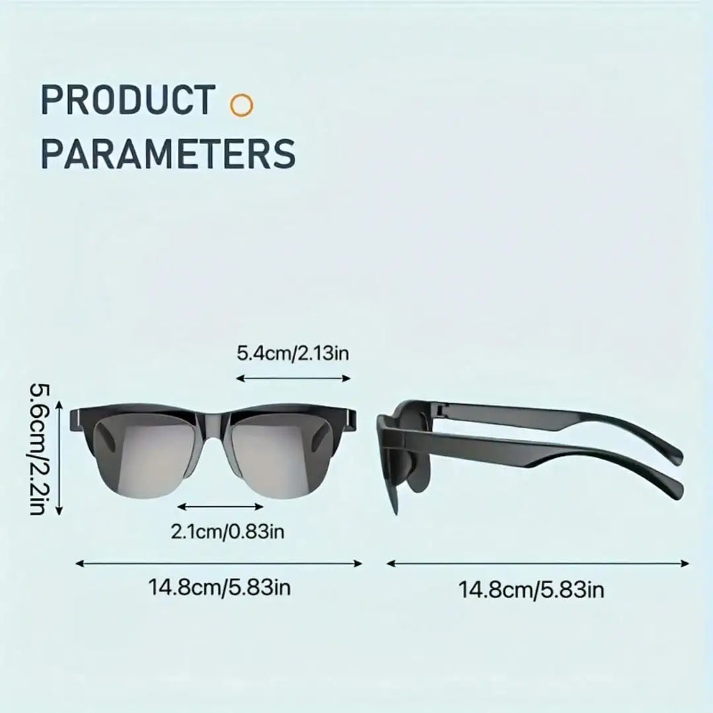 Ankriyul Smart Glasses With Wireless Earbuds-Stylish Design, Supports Music Playback And Calls, Stereo Sound, Ideal For Driving, Sports, And Outdoor Activities, The Perfect Gift For Couples, 100mAh Battery Capacity