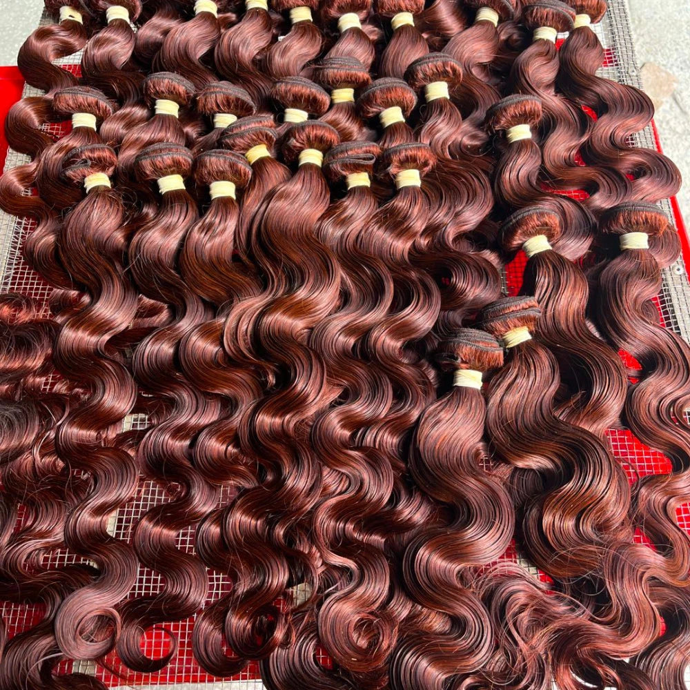 UNice Hair Reddish Brown Body Wave Bundles 1/3/4 PCS Deal 100% Human Hair Bundles Sew In Weaves 100Grams Per Bundle Hair Extensions 10-26 Inch