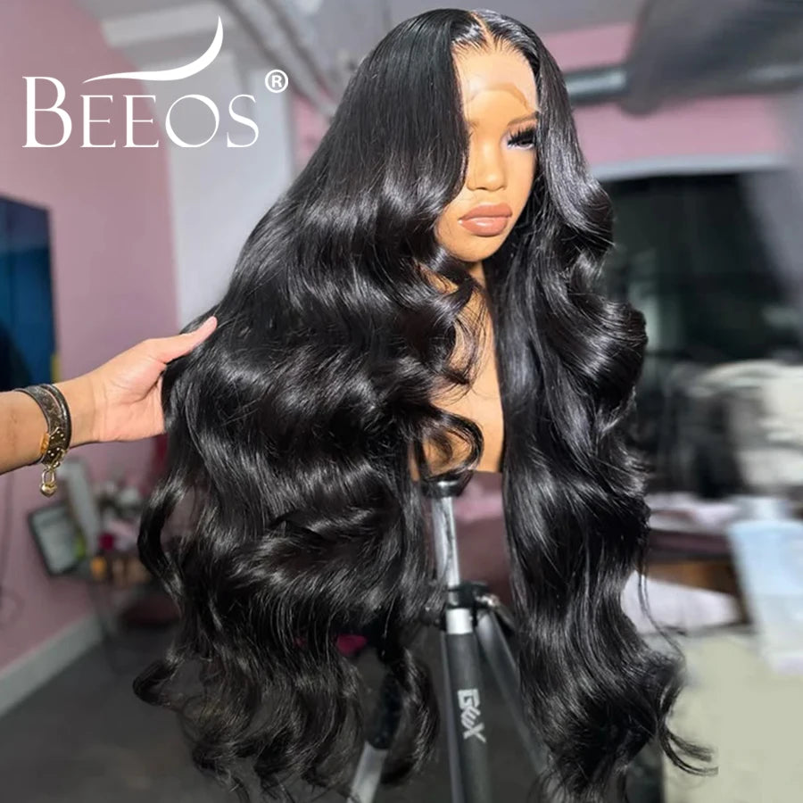 #1 Jet Black Body Wave Human Hair Wigs 13X6 HD Lace Full Frontal Wigs Ultra Fitted Human Hair 100% Quick Weave Wig Colored Wigs