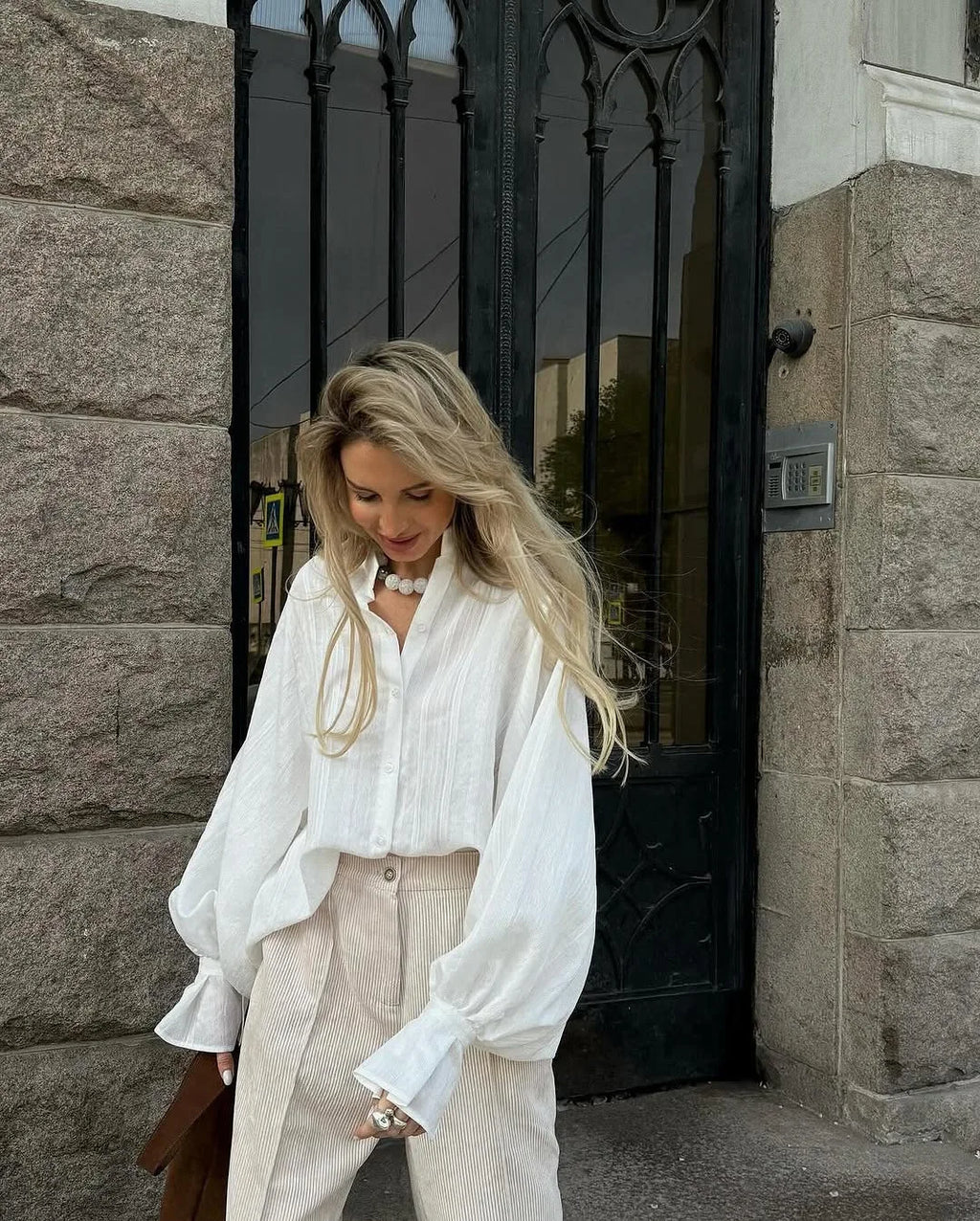 2026 Spring New Oversize White Shirt Women Long Sleeve Button up Minimalist 100% Cotton Shirt Female Chic Loose Tunic Blouses