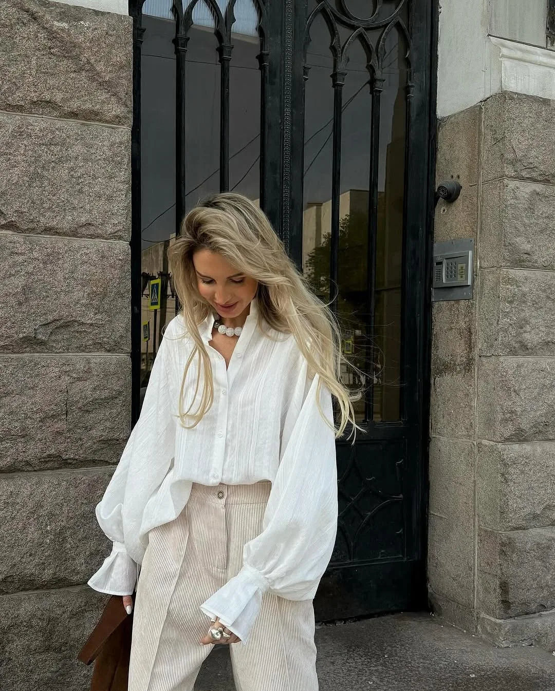 2026 Spring New Oversize White Shirt Women Long Sleeve Button up Minimalist 100% Cotton Shirt Female Chic Loose Tunic Blouses