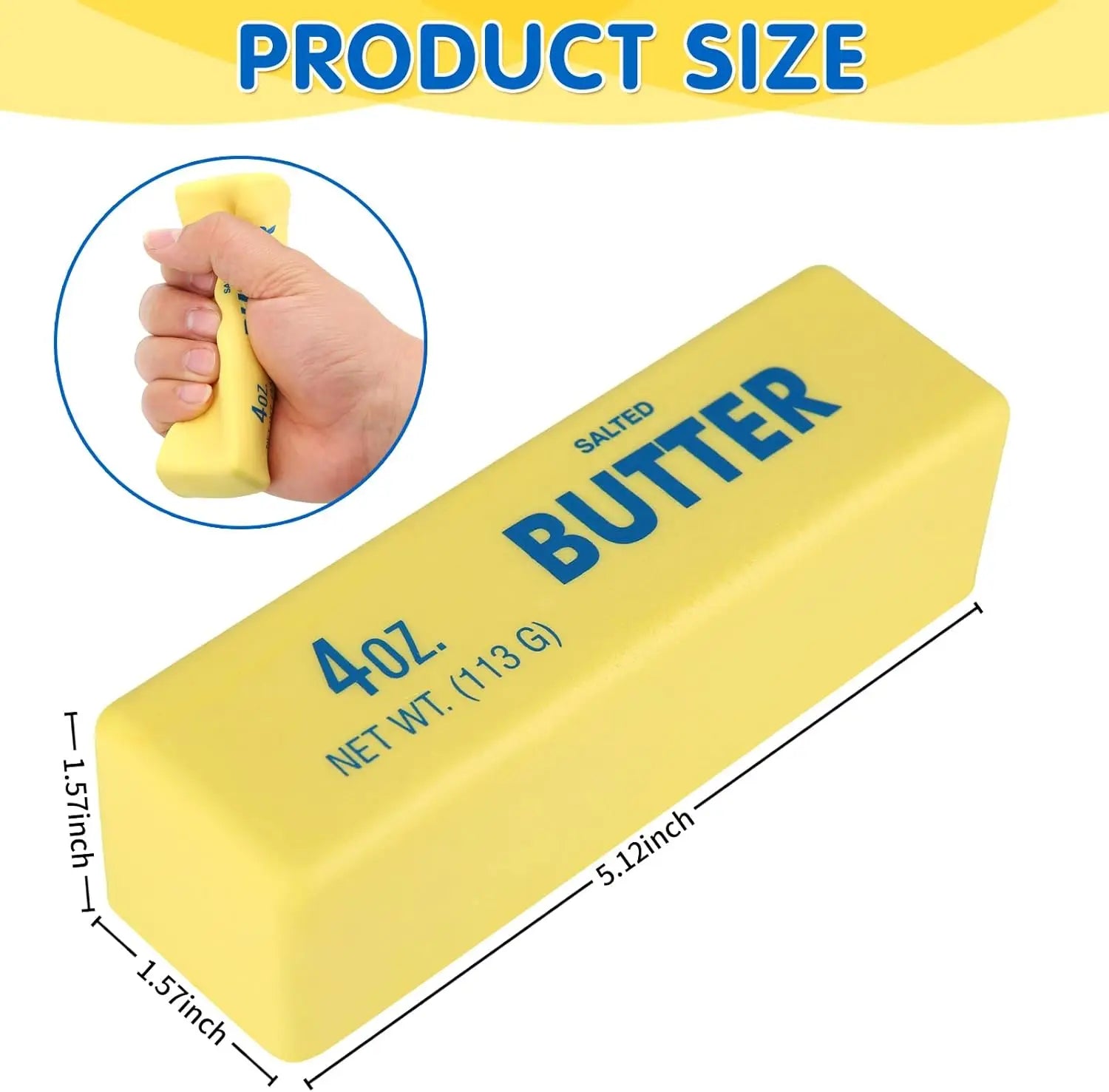 Butter Squishy- Slow Rising Fidget Toys, Novelty Stress Relief Squeeze Toy for Adults & Kids, Party Favors Gift Sensory Toy, Christmas Gift.