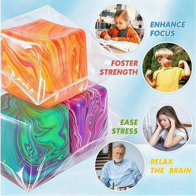 Marble Swirl Squishy Fidget Toy StressRelief Hand Squeeze Toy Portable SealedSensory Toys Anti Anxiety Hand ExerciseFidget Gifts