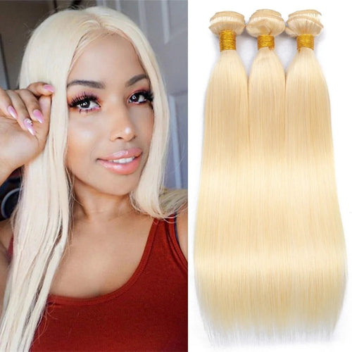 #613 Blonde Human Hair 1/3/4 Bundles Peruvian Body Wave Raw Hair Bundles 10 To 30 inch Human Hair Weft Can Be Dyed