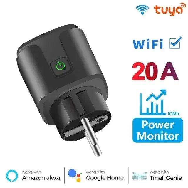 Smart Plug WiFi Socket EU 16A/20A With Power Monitor Timing Function Tuya Smart Life APP Works With Alexa Google Home