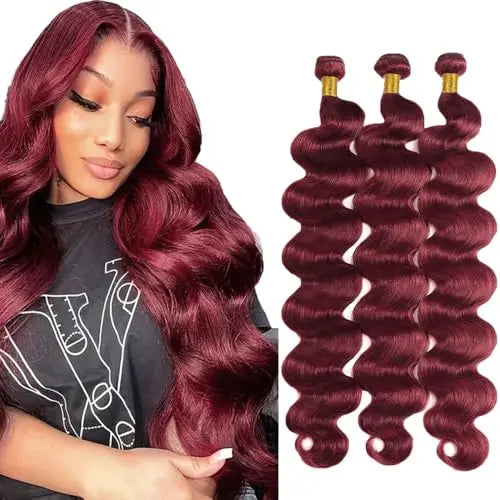 99j Burgundy Body Wave Human hair Bundles 12-26 Inch Unprocessed Virgin Human Hair 1/3pc 7A  Raw Hair Bundles Extensions