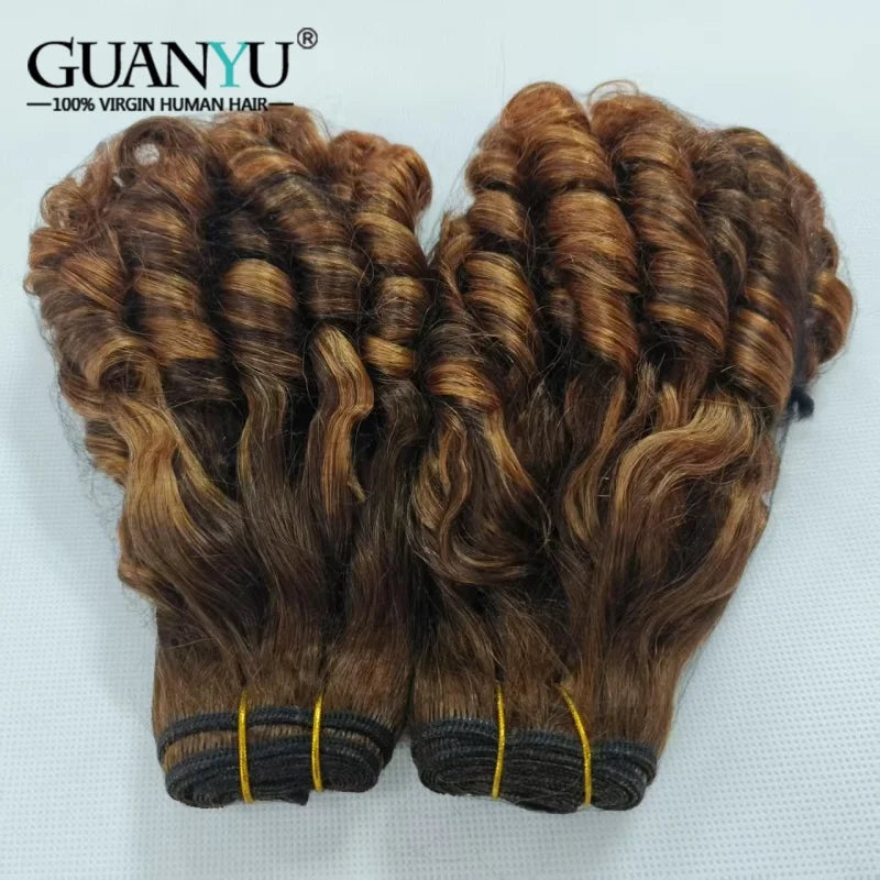 P4/30 Honey Blonde Funmi Human Hair Bundles Brazilian Human Hair Extensions 3/4 Bundles Deals Human Hair Weavings 100G