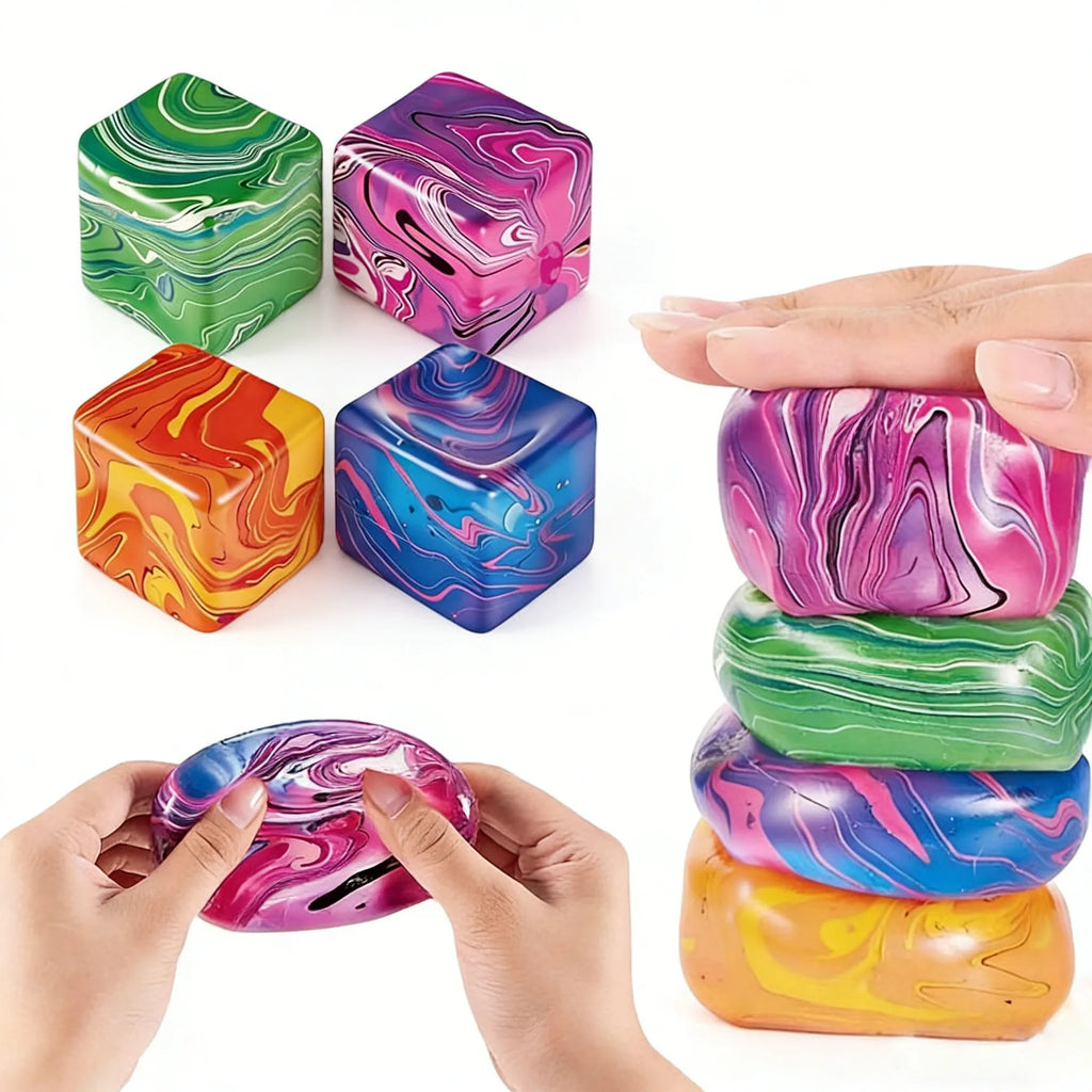 Marble Swirl Squishy Fidget Toy StressRelief Hand Squeeze Toy Portable SealedSensory Toys Anti Anxiety Hand ExerciseFidget Gifts