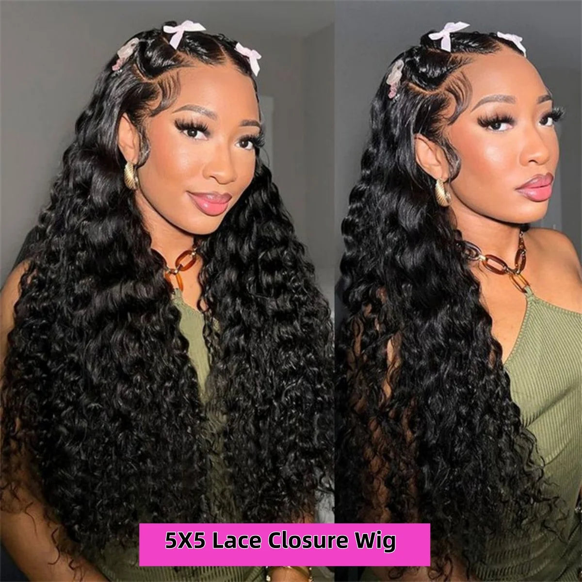 Deep Wigs Human Hair For Woman Burmese Curly Deep Wave Human Hair Wig 13x6 HD Lace Human Hair Wig on Clearance Sale