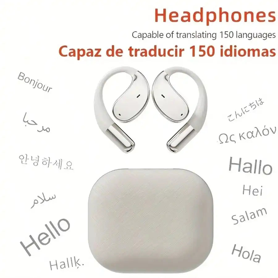 AI Translator Headphones Smart Voice Translation Earbuds 150 Languages Online Translator Bluetooth-Compatible In Ear Headphones Real Time Translator Device For Business Travel And Daily Use