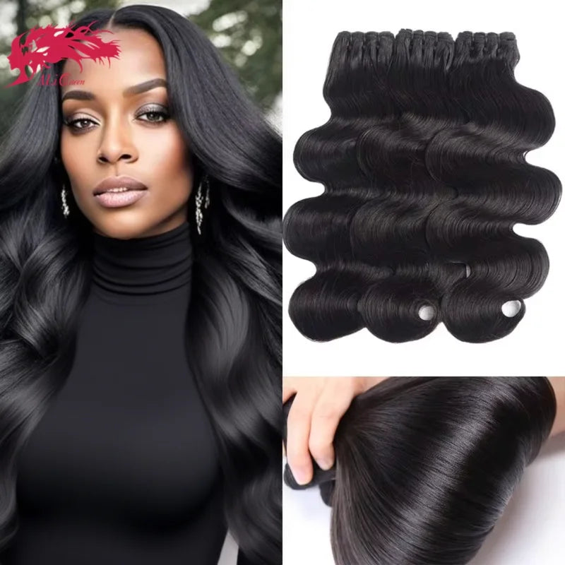 Ali Queen Double Drawn Hair Bundles Spring Curl Human Hair Bundles Virgin Hair Weave For Women Indian 100% Human Hair Extensions