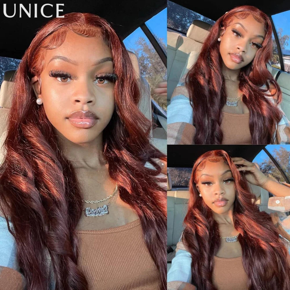 UNice Hair Reddish Brown Body Wave Bundles 1/3/4 PCS Deal 100% Human Hair Bundles Sew In Weaves 100Grams Per Bundle Hair Extensions 10-26 Inch