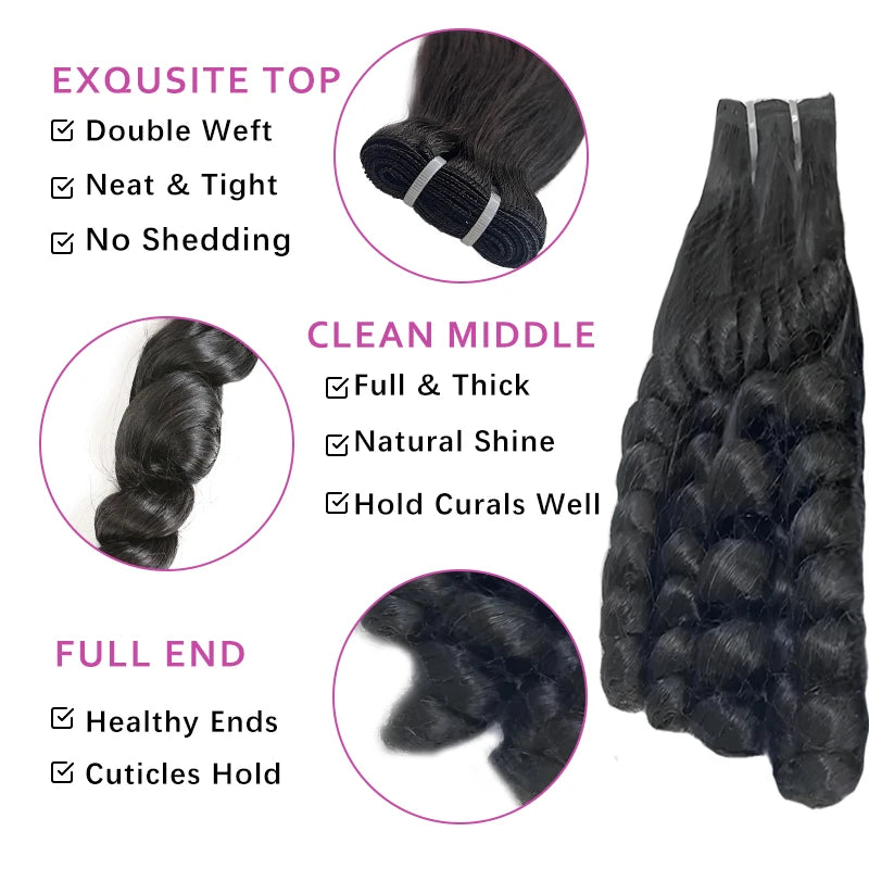 Ali Queen Double Drawn Hair Bundles Spring Curl Human Hair Bundles Virgin Hair Weave For Women Indian 100% Human Hair Extensions