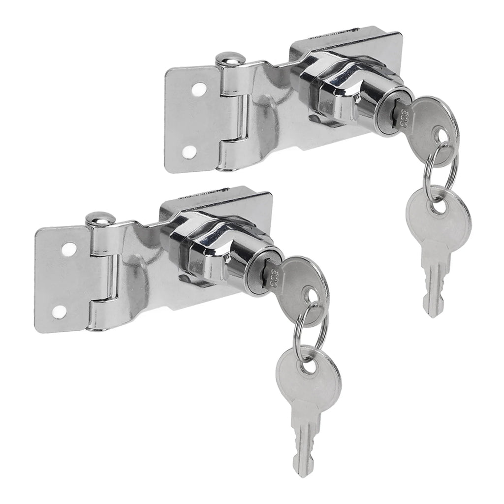 2 Packs 2.5 Inch Zinc Alloy Hasp Lock With Twist Knob Keyed Design Anti Theft Safety Hardware For Drawers Mailbox Cabinet Doors