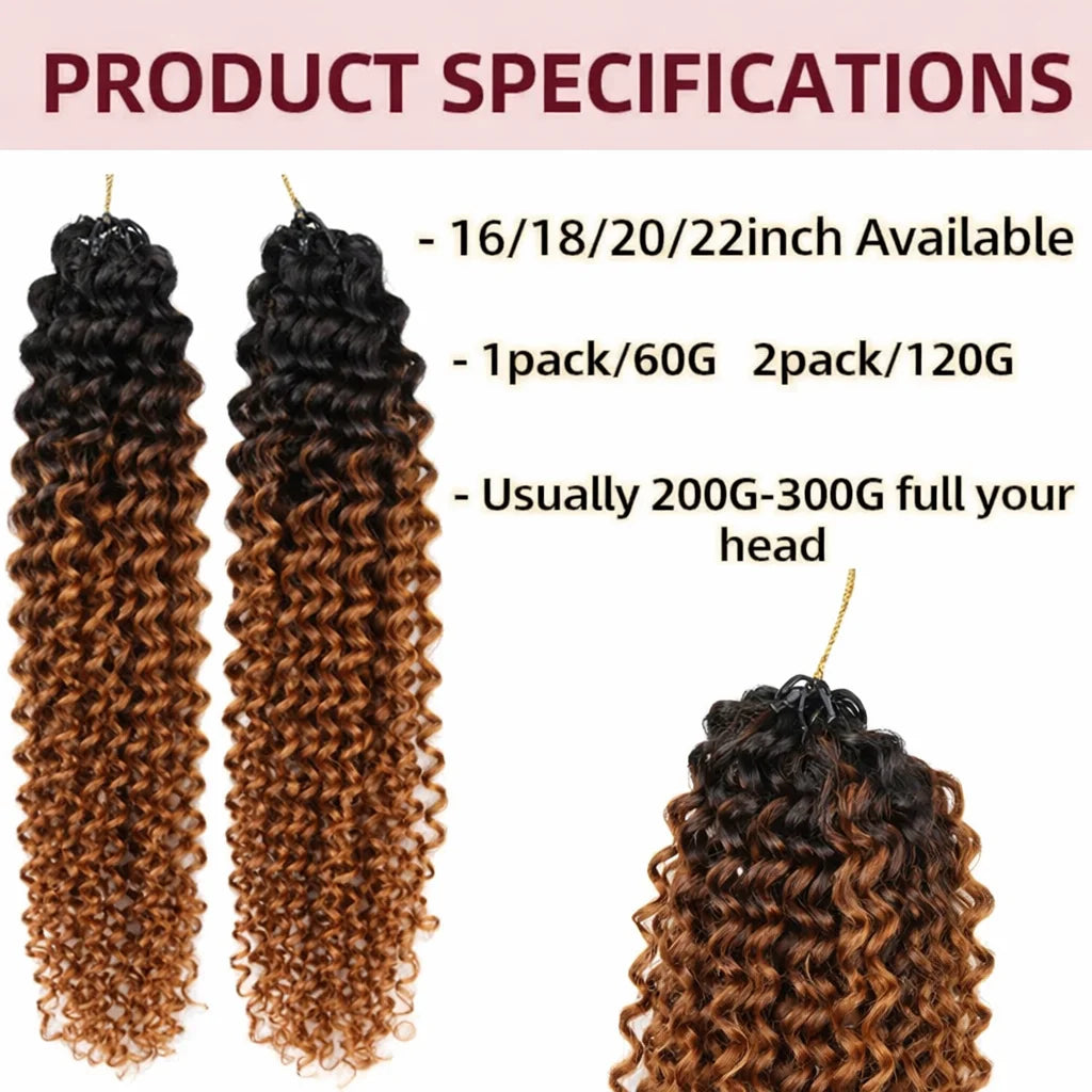 Kinky Curly Crochet Human Hair #T1B/30 Pre-looped Non-Shedding Virgin Hair Crochet Braids Knotless Feather Hair Extensions