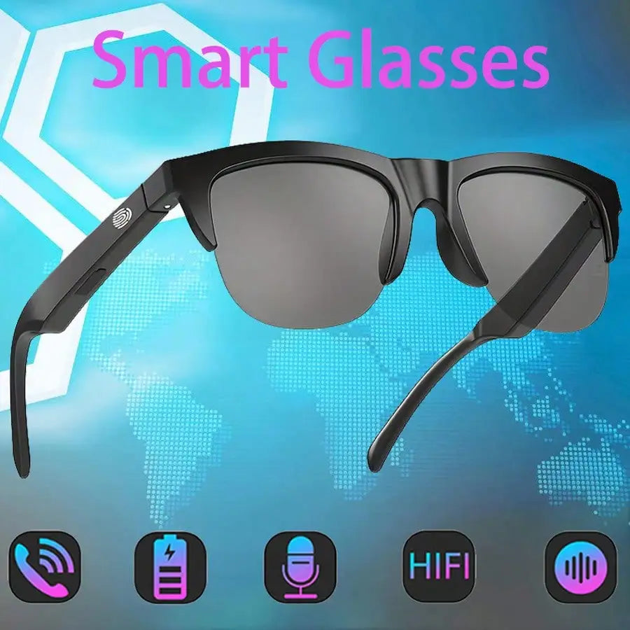 Ankriyul Smart Glasses With Wireless Earbuds-Stylish Design, Supports Music Playback And Calls, Stereo Sound, Ideal For Driving, Sports, And Outdoor Activities, The Perfect Gift For Couples, 100mAh Battery Capacity