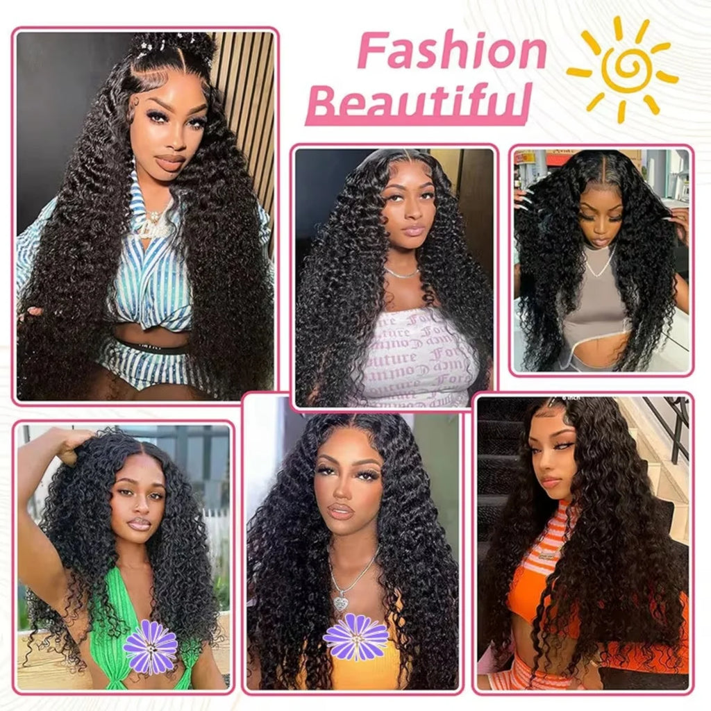 Deep Wigs Human Hair For Woman Burmese Curly Deep Wave Human Hair Wig 13x6 HD Lace Human Hair Wig on Clearance Sale