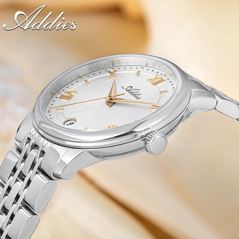 Addies New Luxury Women's Watches 31mm Sapphire Crystal 50m Waterproof 316L Stainless Steel Business Quartz Wristwatch For Woman