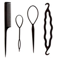 Elegant 4pcs Hair Braiding Tool Kit with Bun Maker Hair Pulling Needle &Double Hook Styling Accessories for Beautiful Hairstyles