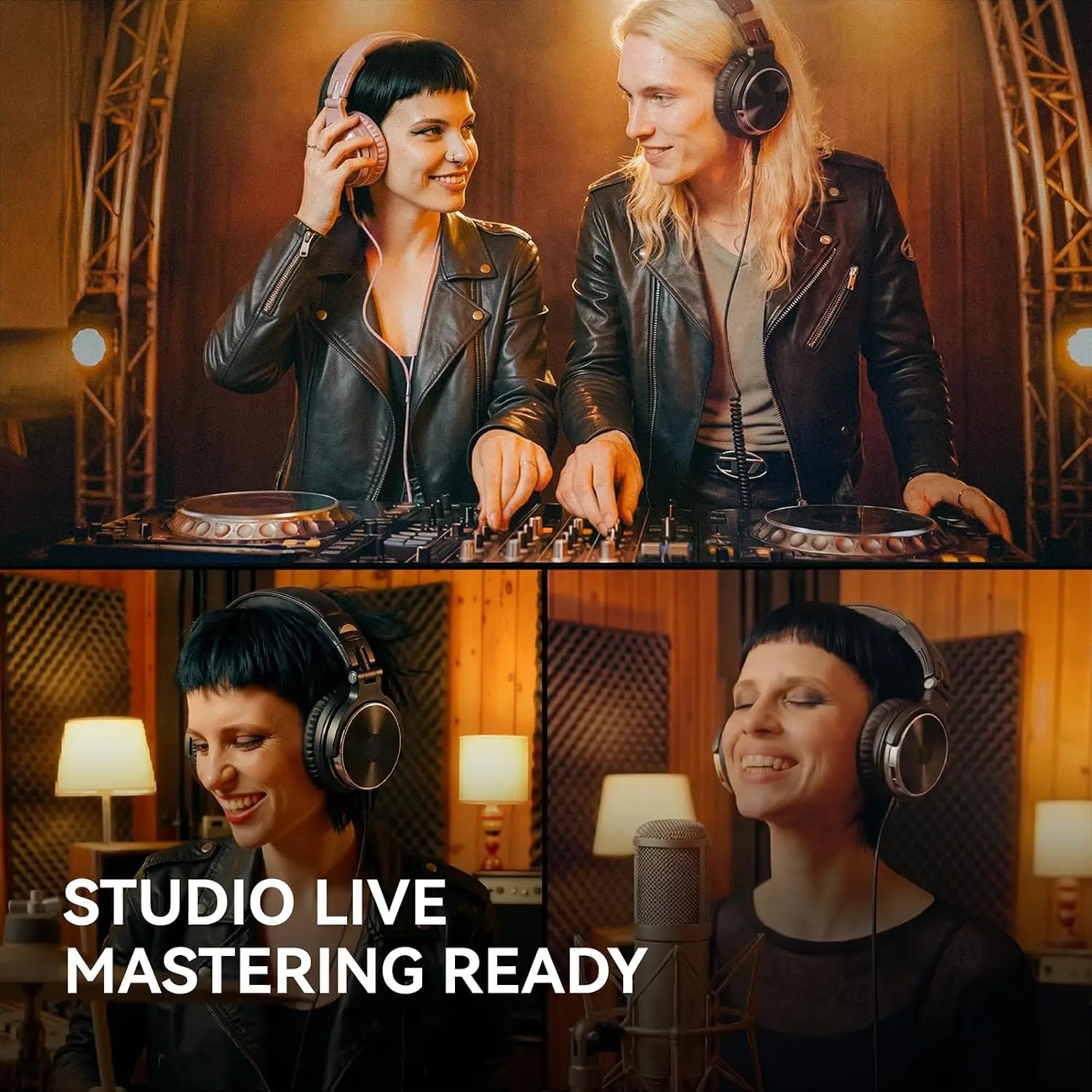 Wired Over Ear Headphones Hi-Res Studio Monitor & Mixing DJ Stereo Headsets with 50mm Drivers for AMP Computer Recording Podcast Keyboard Guitar Laptop - Black