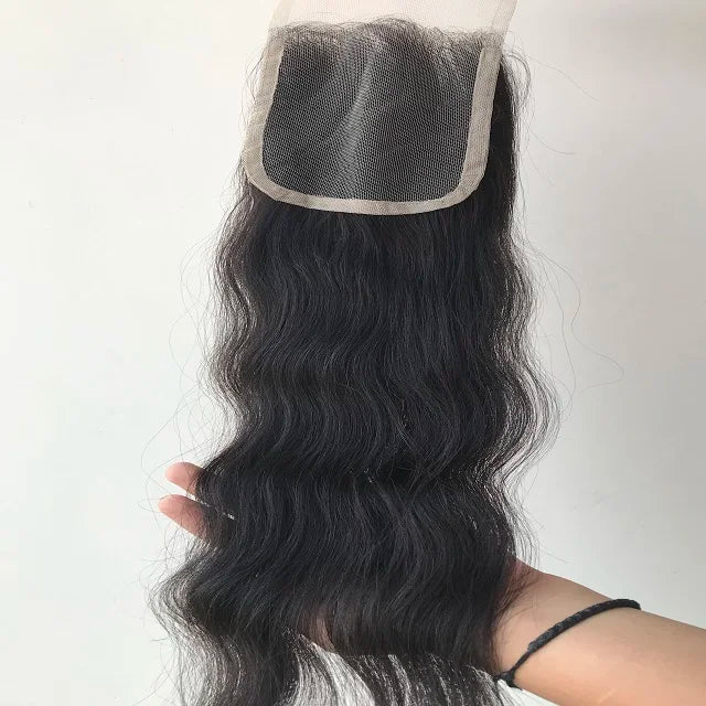 Best Quality 4*4 Remy Closure and Frontal 20 Inch Natural 1B Color Natural Wave 4x4 HD Lace Hair Closure With Baby Hair Vendor's