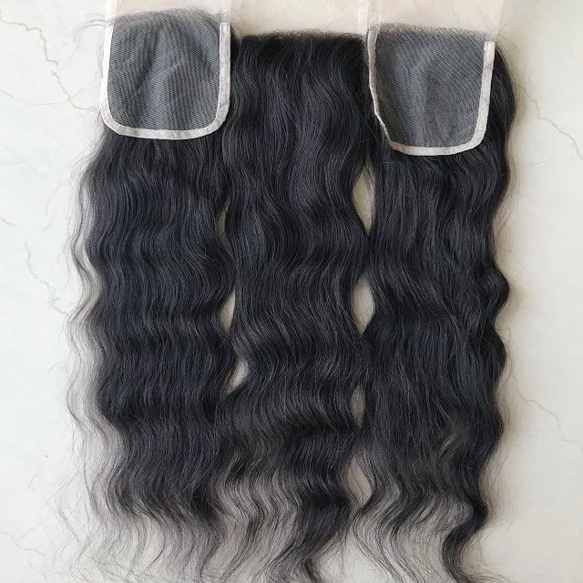 Best Quality 4*4 Remy Closure and Frontal 20 Inch Natural 1B Color Natural Wave 4x4 HD Lace Hair Closure With Baby Hair Vendor's