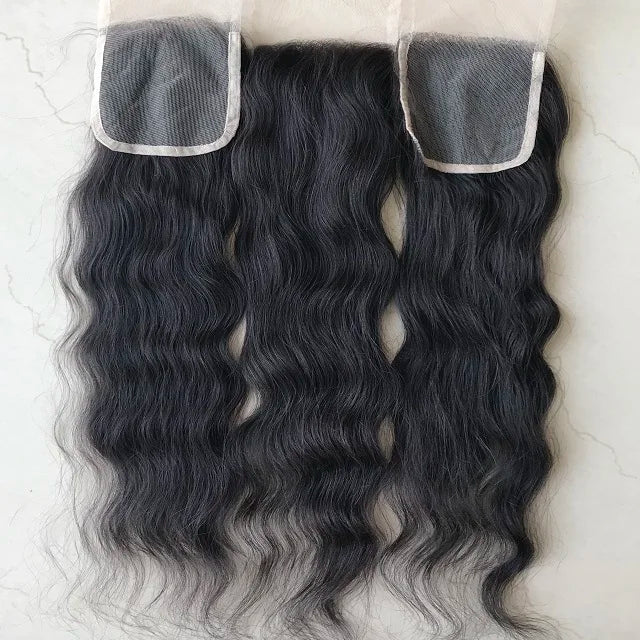 Best Quality 4*4 Remy Closure and Frontal 20 Inch Natural 1B Color Natural Wave 4x4 HD Lace Hair Closure With Baby Hair Vendor's
