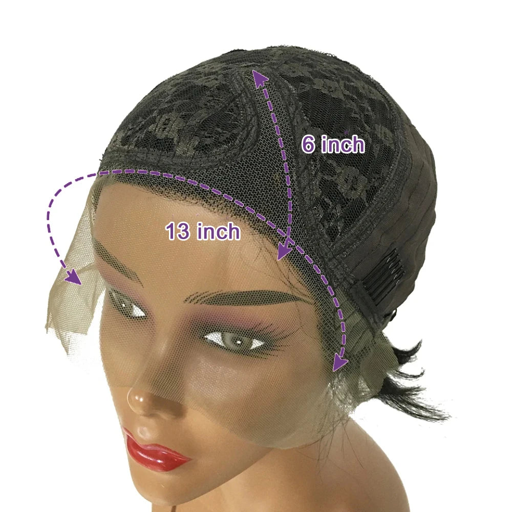 Pixie Cut Wigs For Black Women Human Hair 6 Inch Straight Bob Wigs T Part Lace 13x4 Side Part Transparent Short Lace Front Wigs