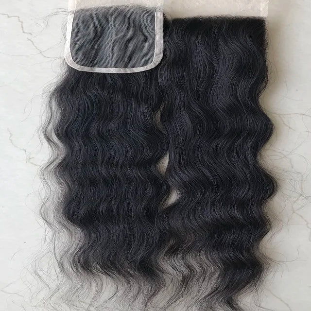Best Quality 4*4 Remy Closure and Frontal 20 Inch Natural 1B Color Natural Wave 4x4 HD Lace Hair Closure With Baby Hair Vendor's