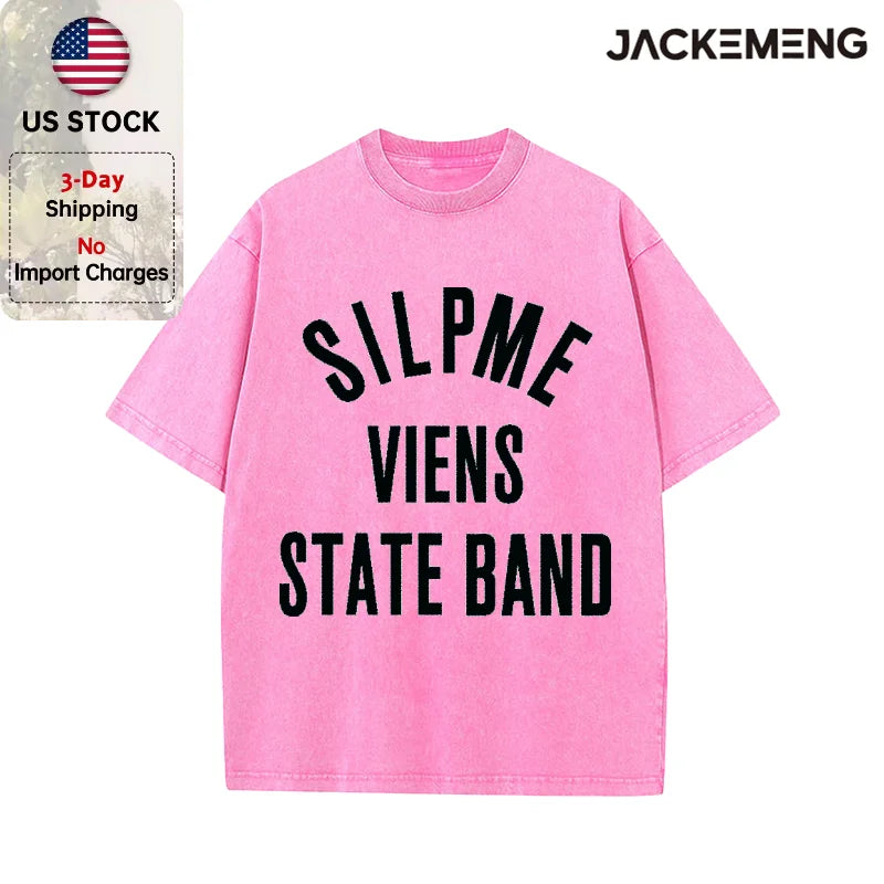 Oversized Washed Retro Typography Streetwear Print Tshirt USA Stock Wholesale Y2K Casual Tee