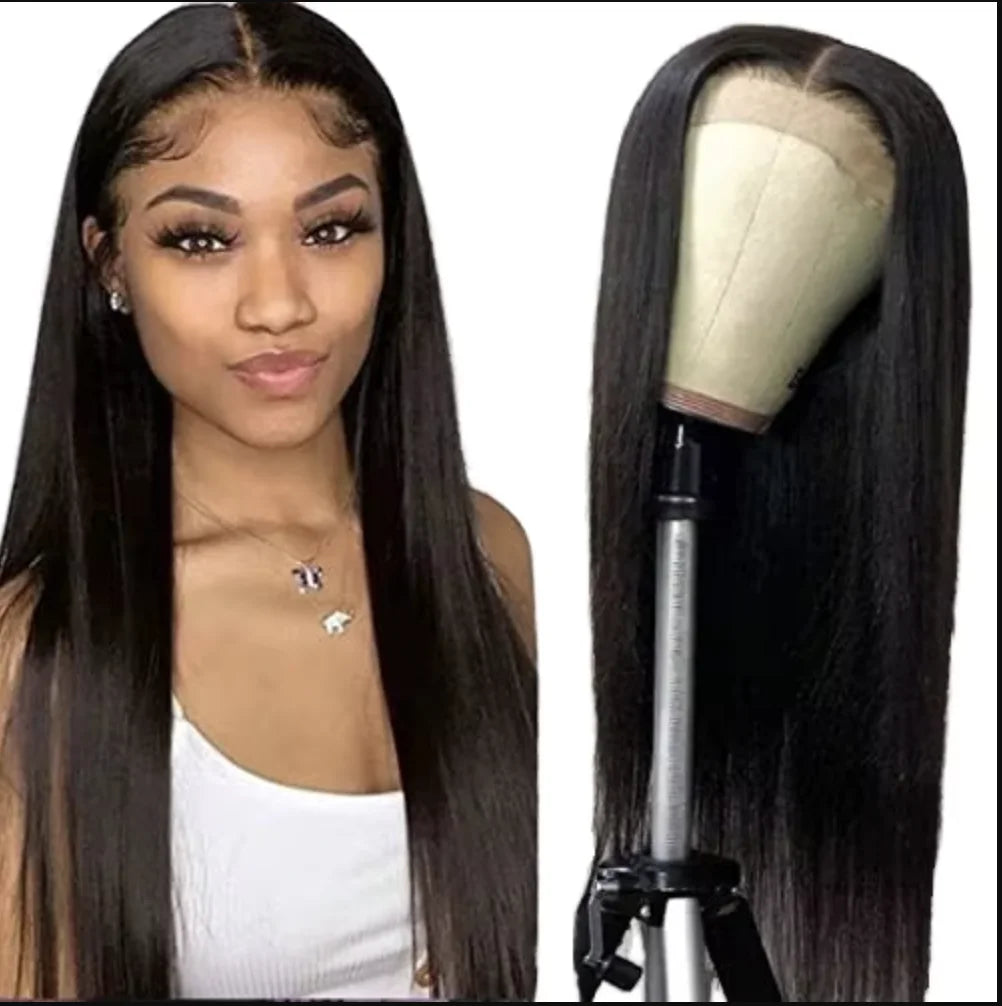 13x4 Bone Straight HD Transparent for Front Human Hair Wig Pre Plucked Baby Hair Natural 150% Density Long Length Virgin Remy