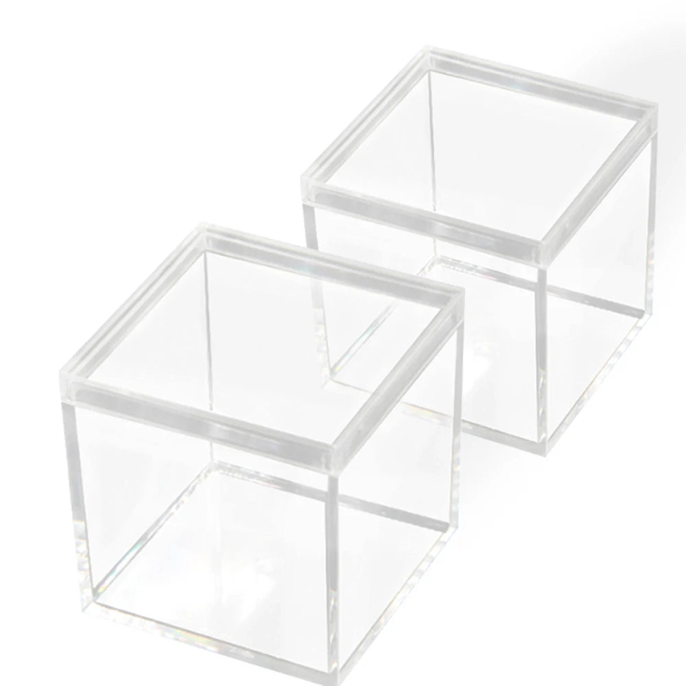 Food Grade Exquisite Clear Mini Acrylic Candy Cube Box Safe For Baby