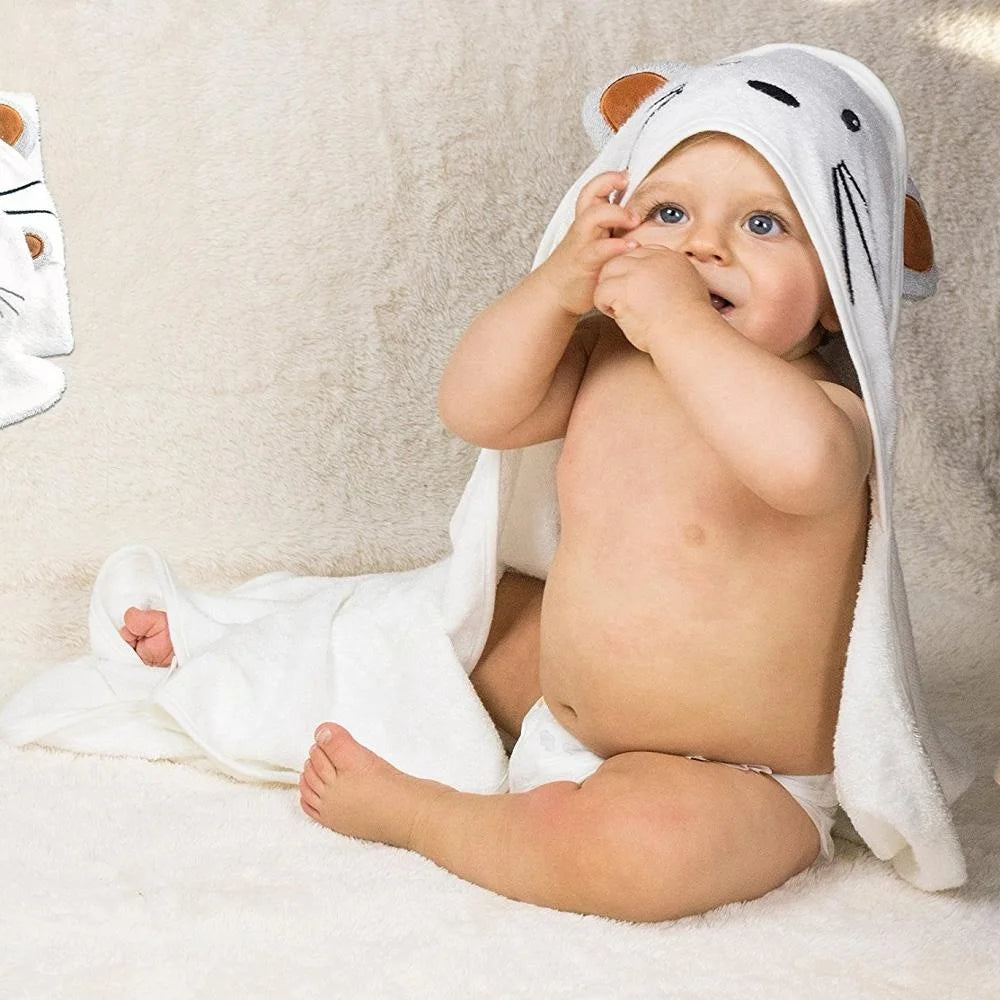 Hot Selling Custom Logo Printed Bamboo Fabric Baby Hooded Bath Towel Animal Design Newborns Beach Home Occasions-for Bathroom