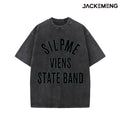 Oversized Washed Retro Typography Streetwear Print Tshirt USA Stock Wholesale Y2K Casual Tee