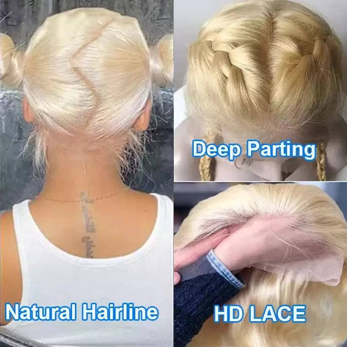 13x6 HD Frontal Wig Raw 40 Inch Brazilian Full Transparent Baby Hair Vendor 613 Human Hair Wig Raw Human Hair Virgin Remy
