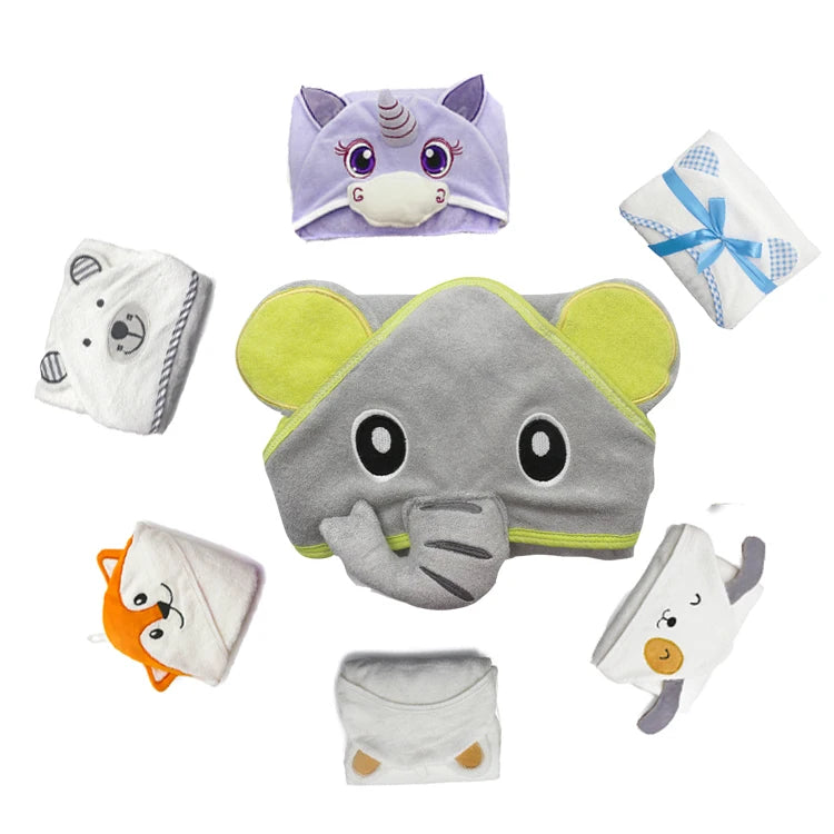 Hot Selling Custom Logo Printed Bamboo Fabric Baby Hooded Bath Towel Animal Design Newborns Beach Home Occasions-for Bathroom