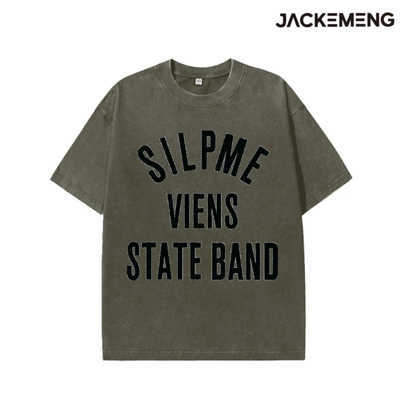 Oversized Washed Retro Typography Streetwear Print Tshirt USA Stock Wholesale Y2K Casual Tee