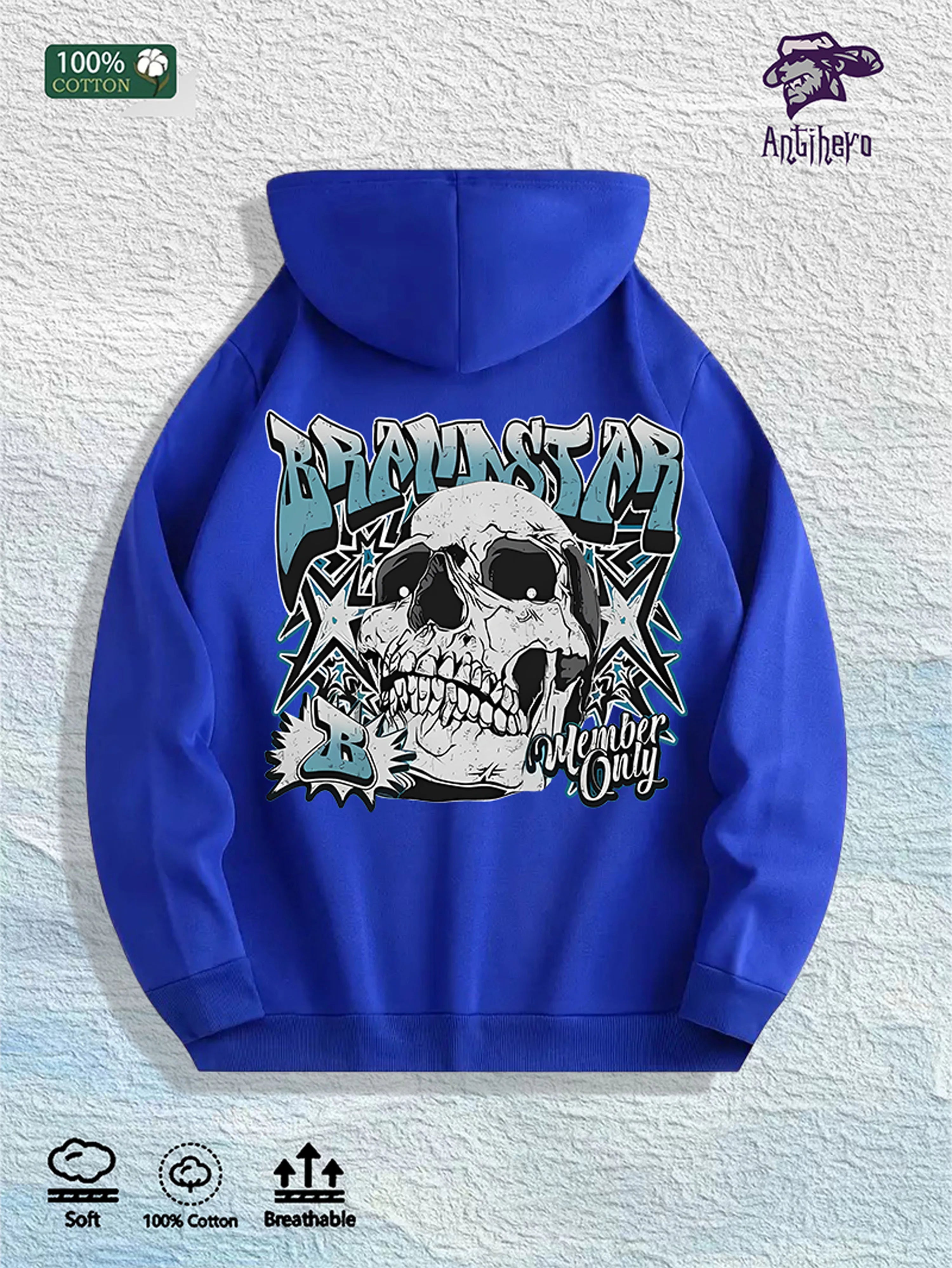 Brainstar Graphic Hoodie 100% Cotton US Warehouse 7 Colors