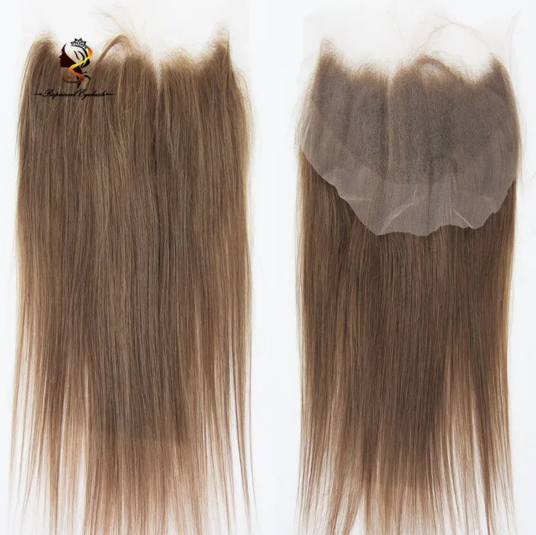 #4 Brown Color 13x4 Lace Frontals with Natural Hairline Brazilian Remy Hair Baby Hair Human Hair Pieces